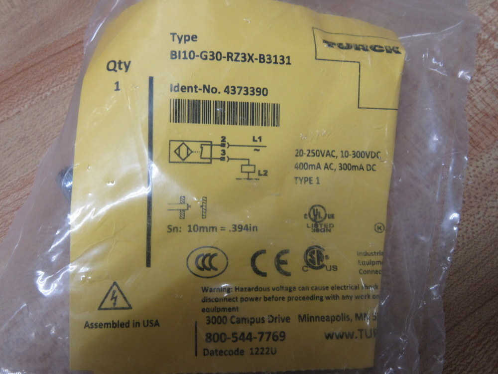 Turck Bi10-G30-RZ3X-B3131 Sensor Bi10G30RZ3XB3131 4373390
