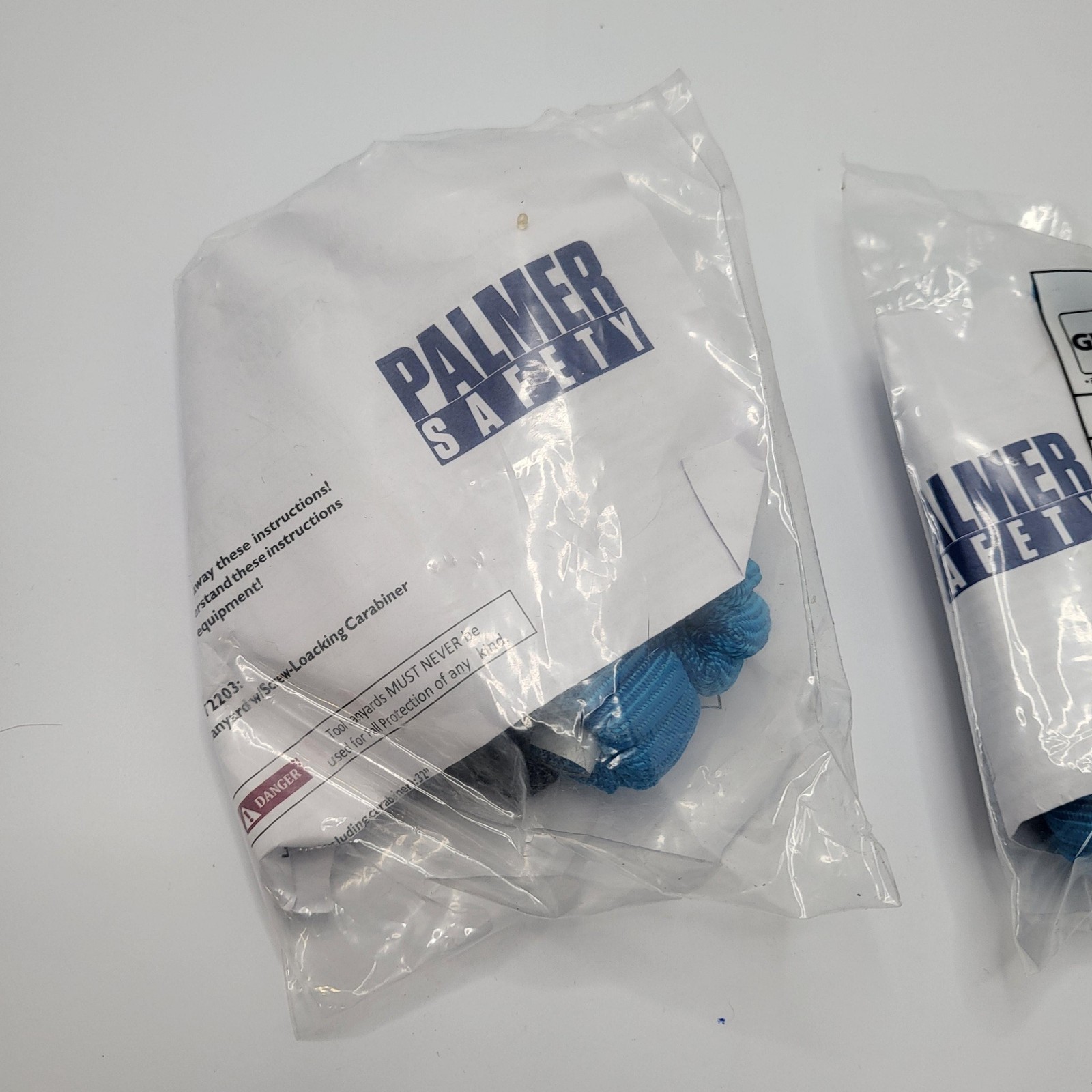 2pk GWP Palmer Safety T2203 Blue Tool Lanyard Screw Gate Carabiner 15 LB Max