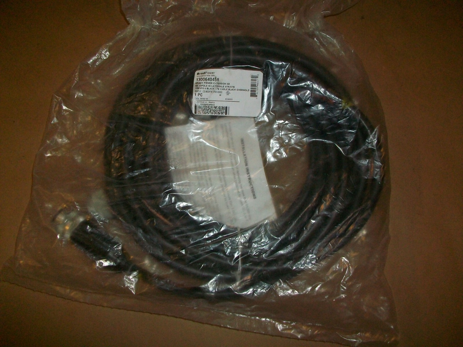 Brad Power Extension Cable 1300640458 10 METER NEW IN BAG