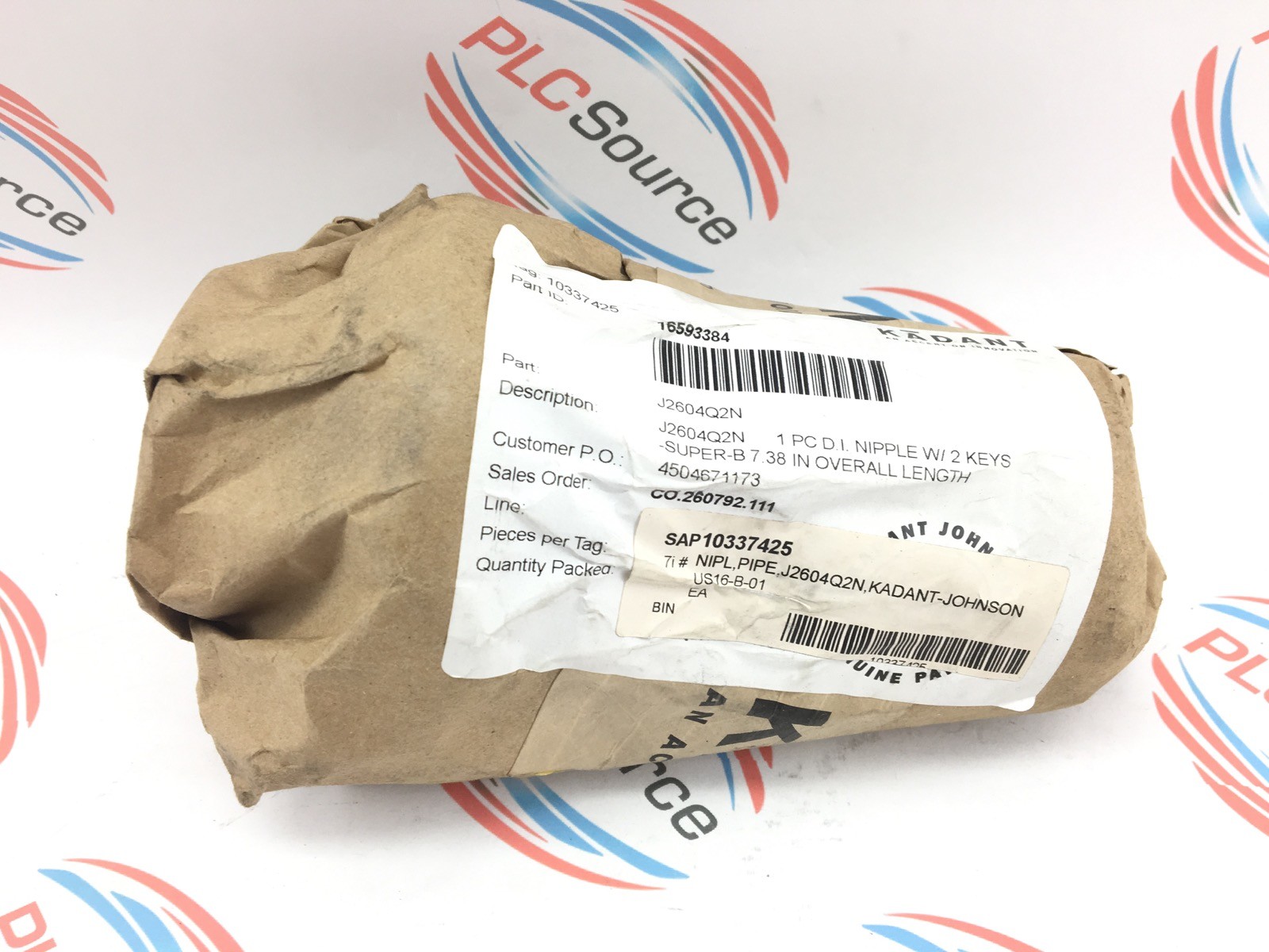 KADANT JOHNSON J2604Q2N-SUPER B NIPPLE, 2 KEYS 7.38” OAL