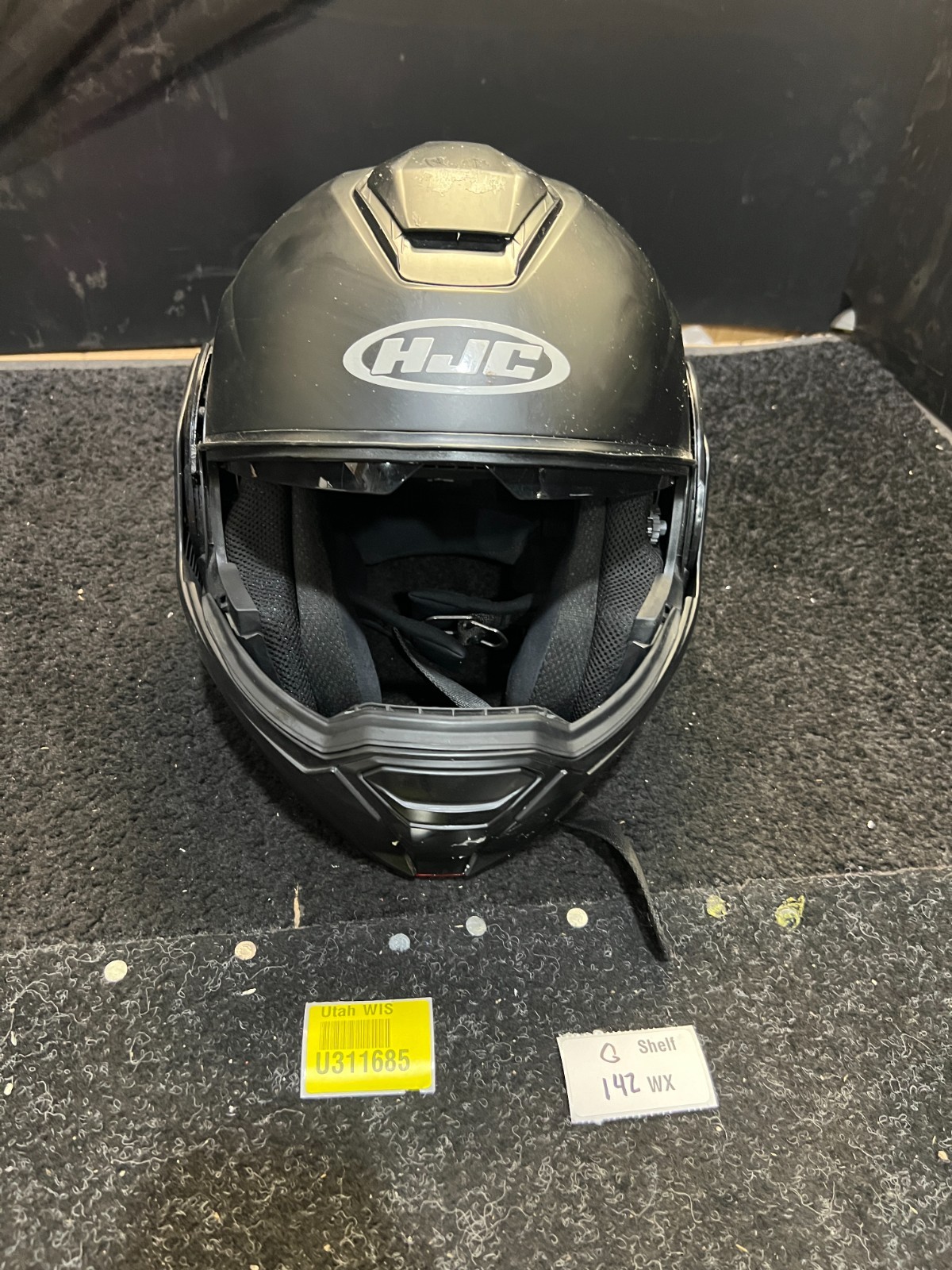 HJC I100 XS Matte Black Modular Motorcycle Helmet,Rotating Chinbar Polycarbonate