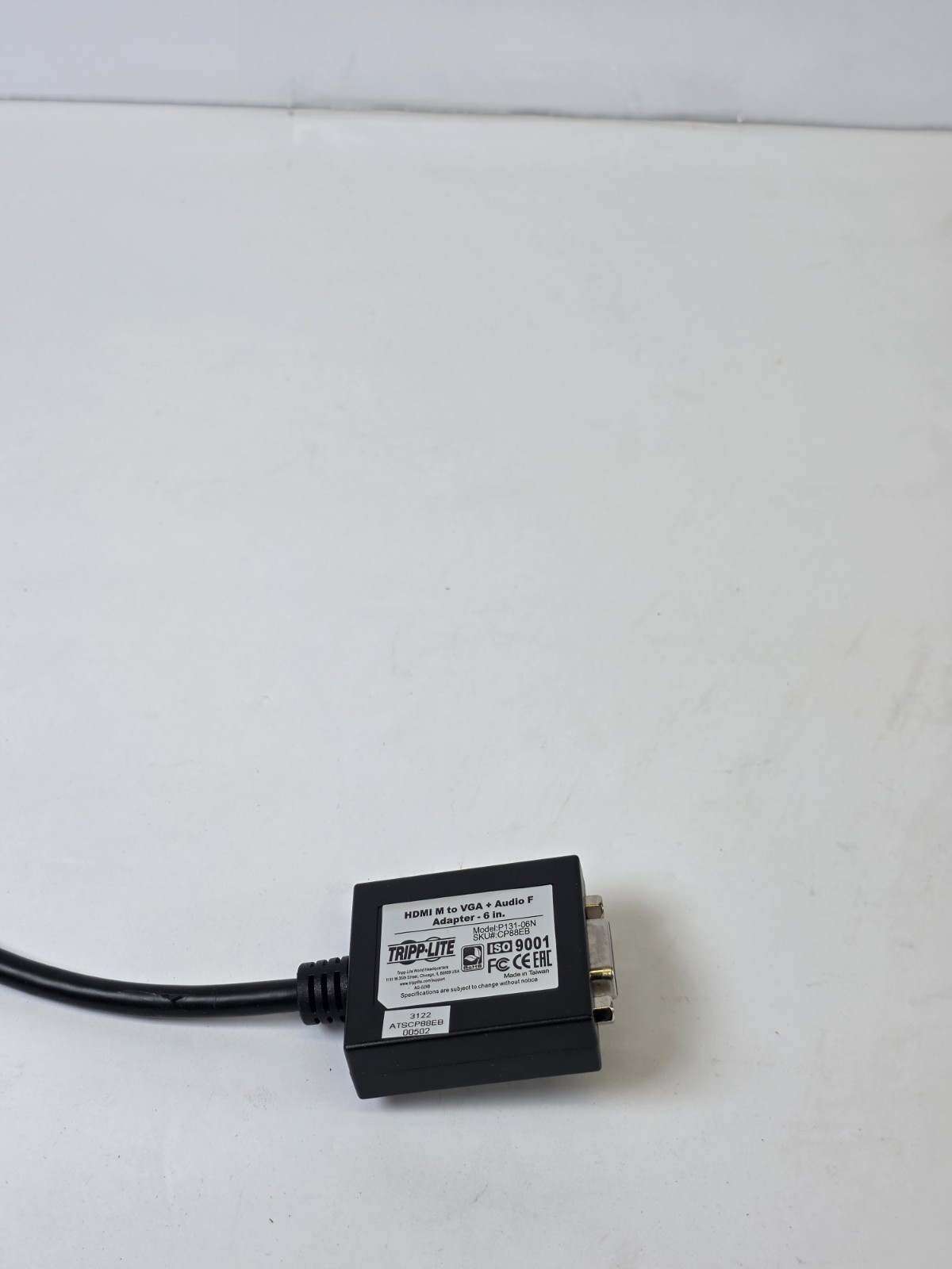 Tripp-Lite HDMI M to VGA + Audio F Adapter 6″ P131-06N NIP