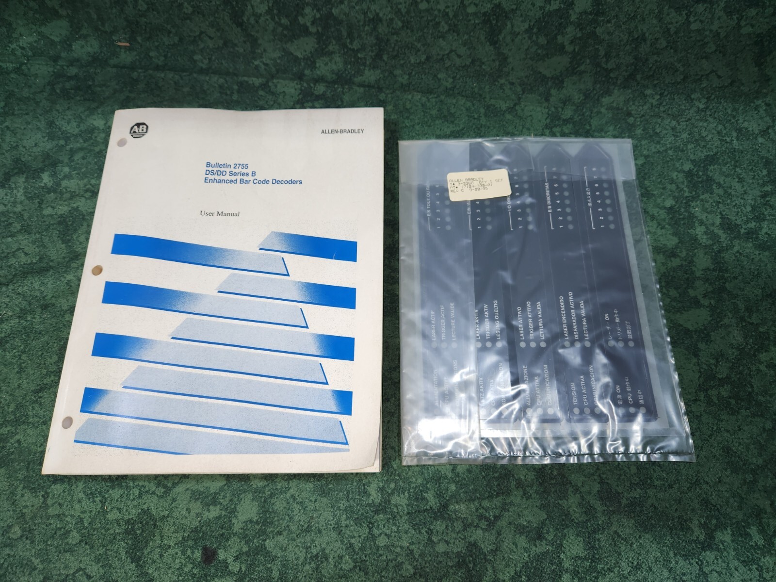 Allen-Bradley Bar Code Decoder Cat# 2755DS1A User Manual & Template (44045-F2)