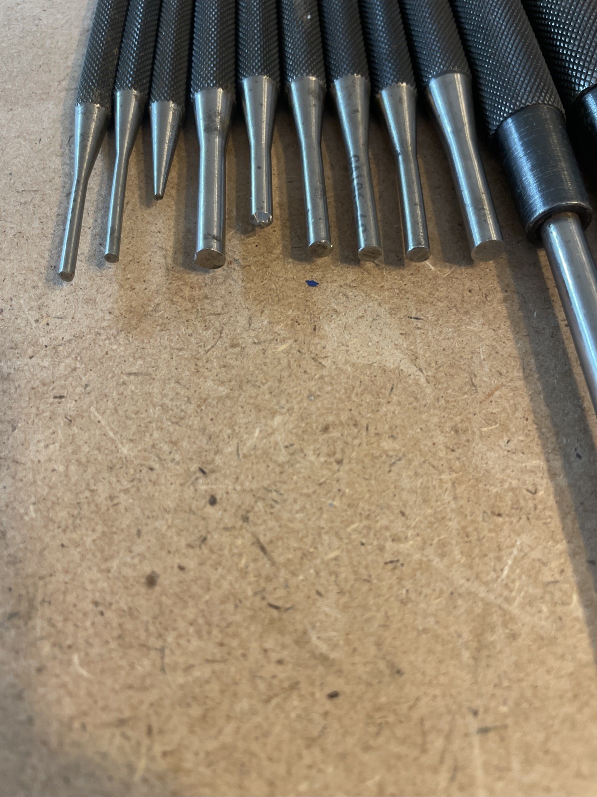 12 General Tools manual Drive Pin Punches. Some smashed heads.