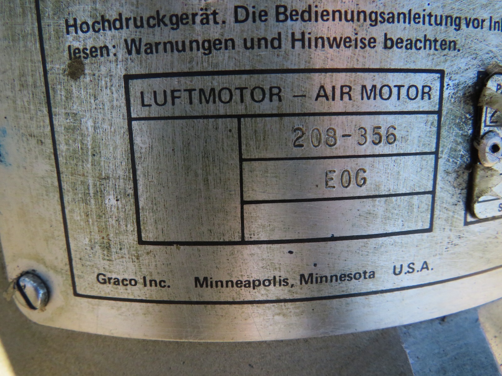 Graco 208-356 Air Motor
