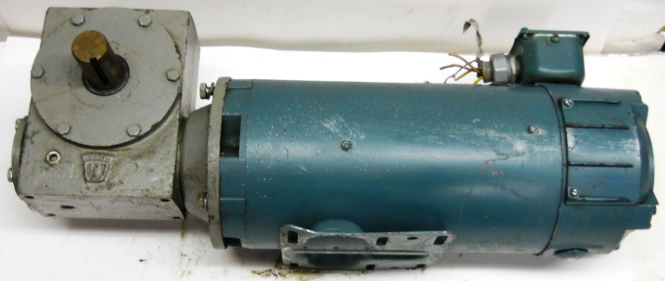 RELIANCE DC MOTOR, T56H1034R-XL, 1.5 HP & HUB CITY GEARBOX MODEL #264