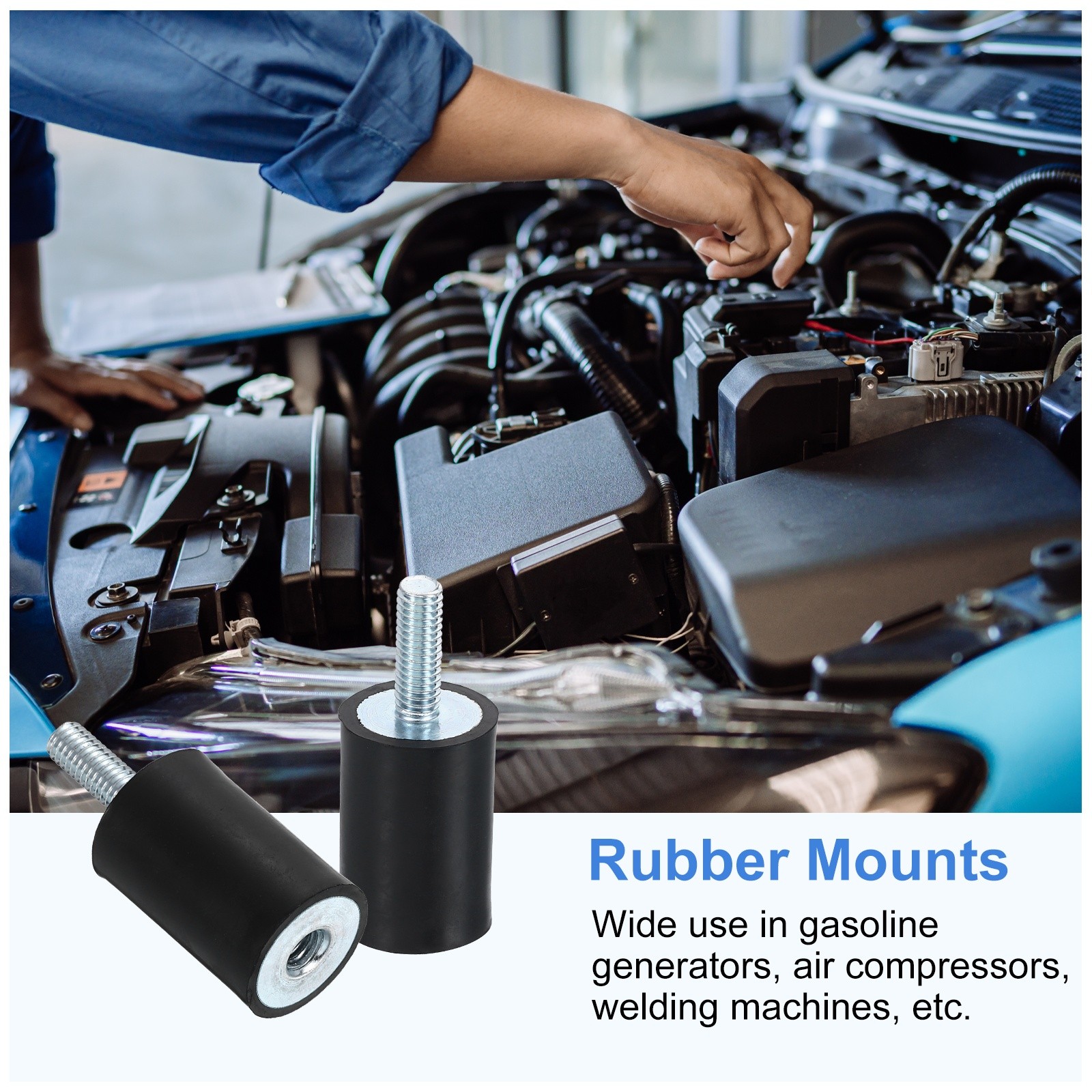1Pcs M6x18mm Rubber Mounts, 20x30mm(DxH) Rubber Shock Absorber Mount with Nuts