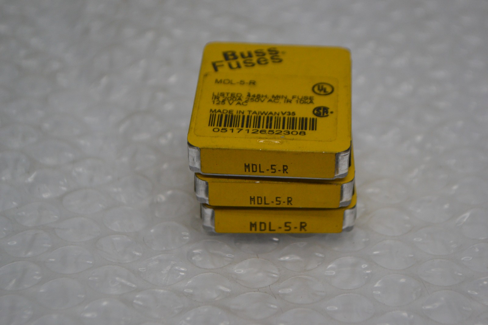 BUSSMANN MDL-5-R FUSE LOT OF 3 PKG OF 5 NSMP