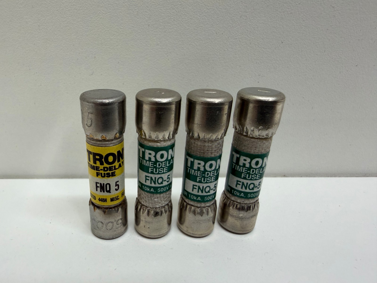 LOT OF (4) NEW OLD STOCK! BUSSMANN 5A TIME-DELAY FUSES FNQ-5