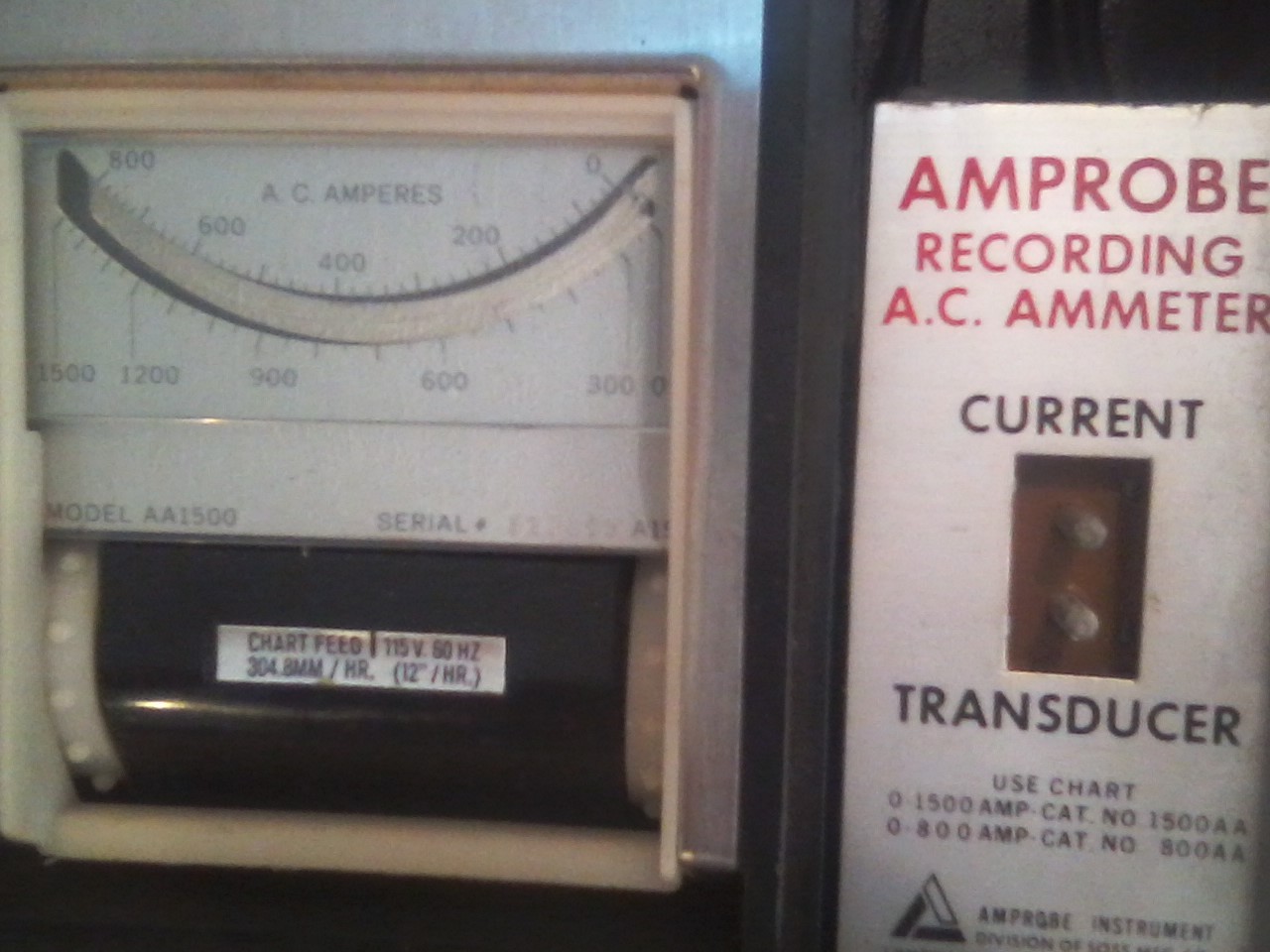 AMPROBE LAA-1500 1500AA 120V AC VOLT AMPERES AMMETER RECORDER CURRENT TRANSDUCER