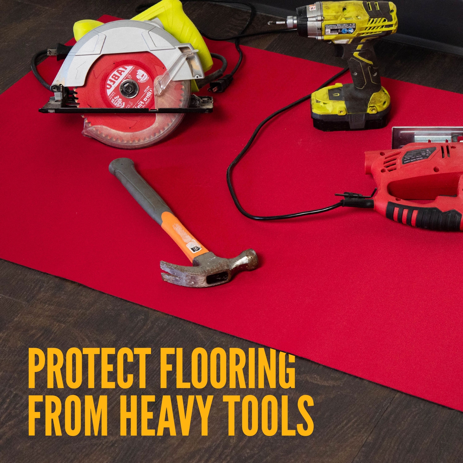 USCC Neoprene Floor Runner 27″ X 20′ – Reusable, Slip-Proof, Non-Skid – Red