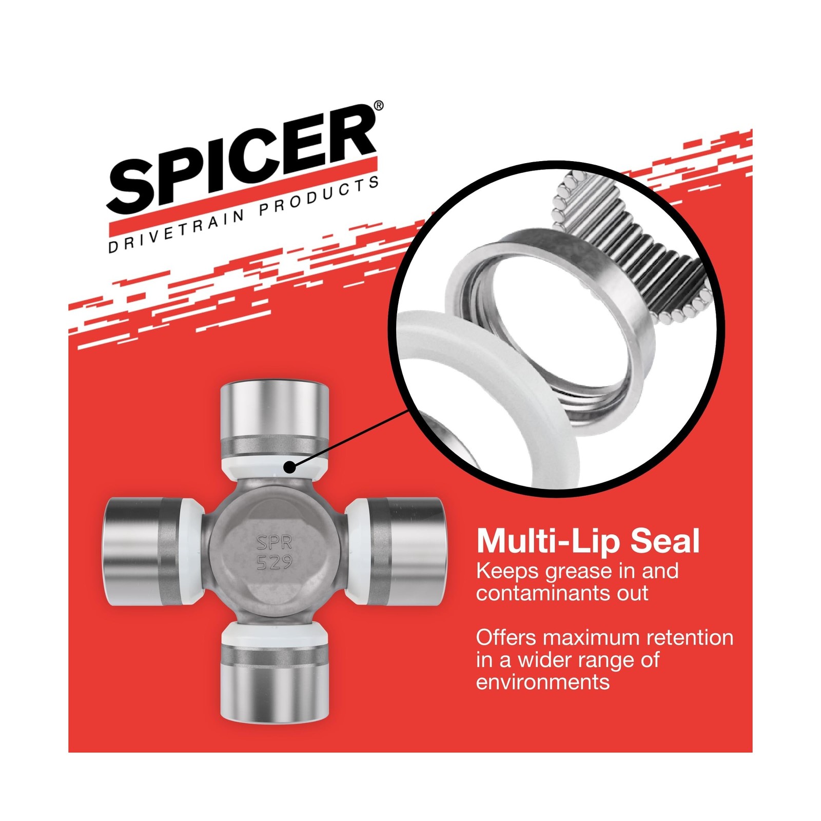 Spicer 5-1310-1X U-Joint Kit 1310/SPL22 Series (OSR) Greaseable Fast Ship