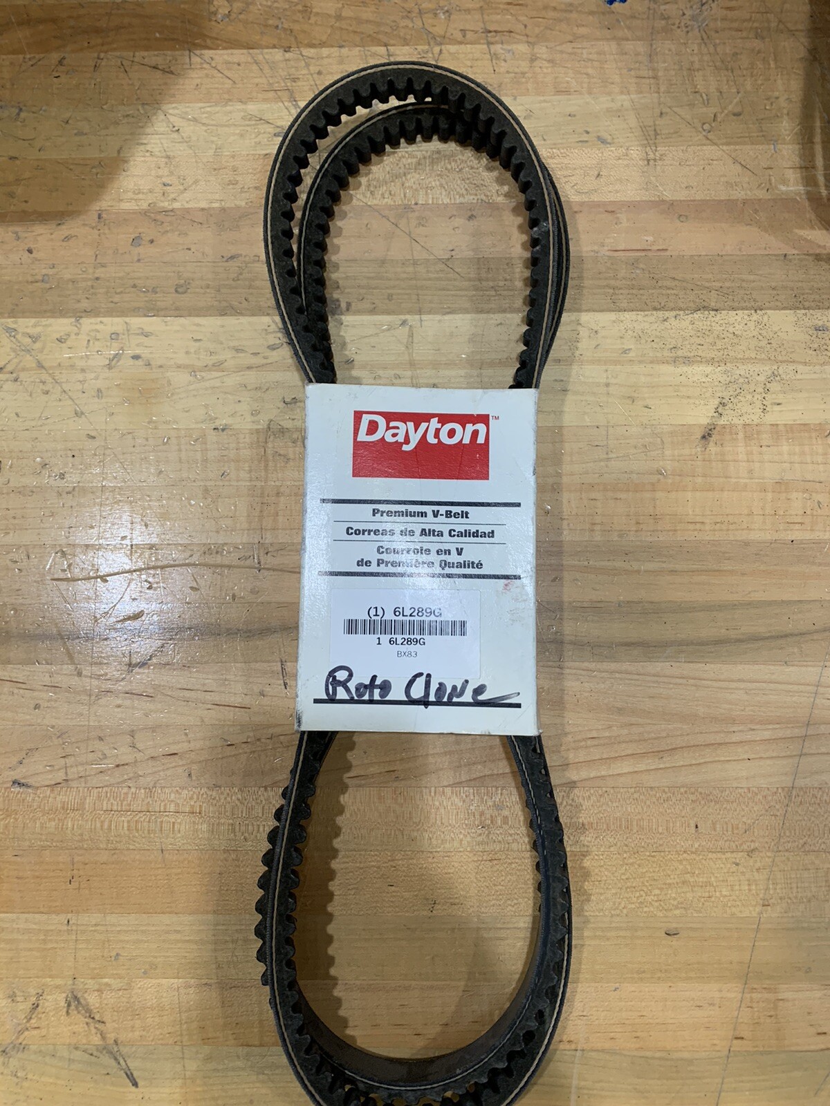 Dayton 6L289G V Belt 21/32″ x 114″ Premium V-Belt, BX83 Cogged