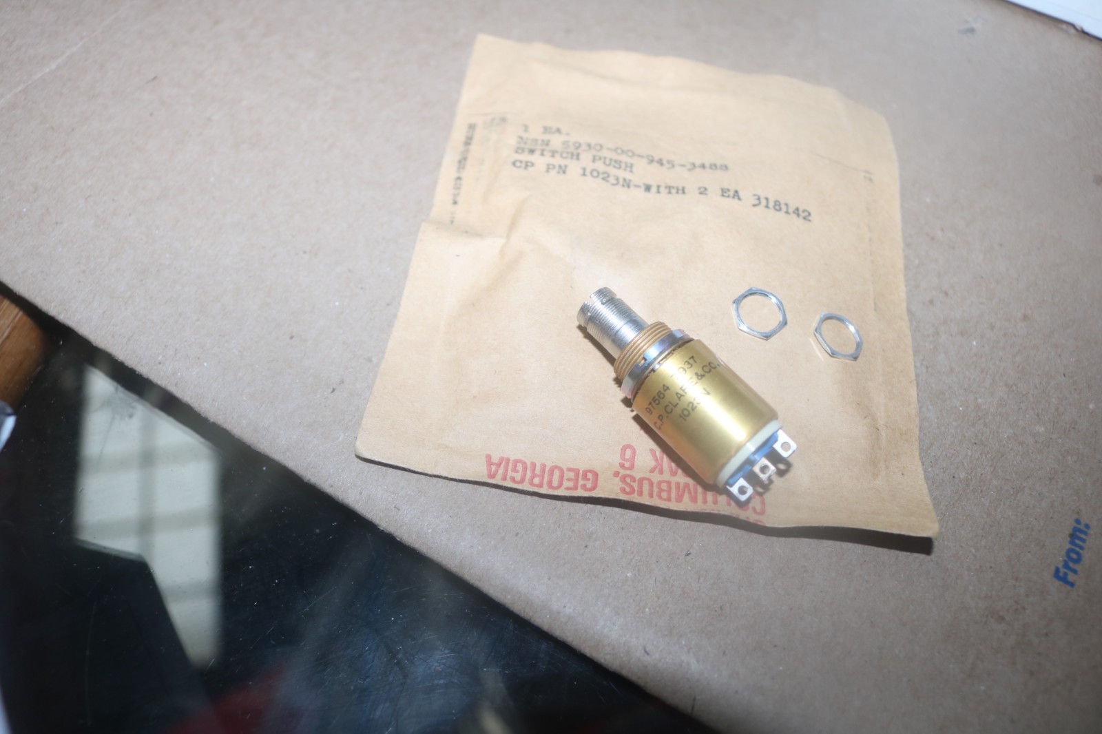 NOS CP Clare push switch PN 1023N 5930-00-945-3488