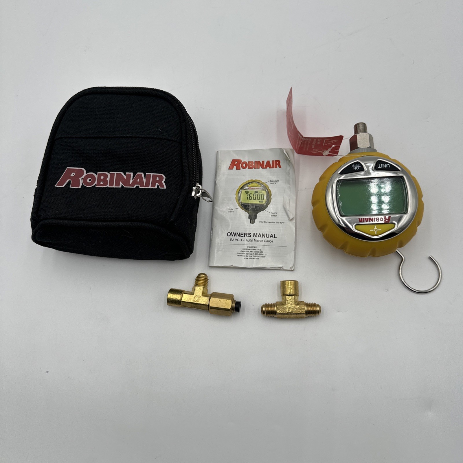 ROBINAIR RAVG-1 Vacuum Gauge,1/4″ Male Flare Connection 406P95