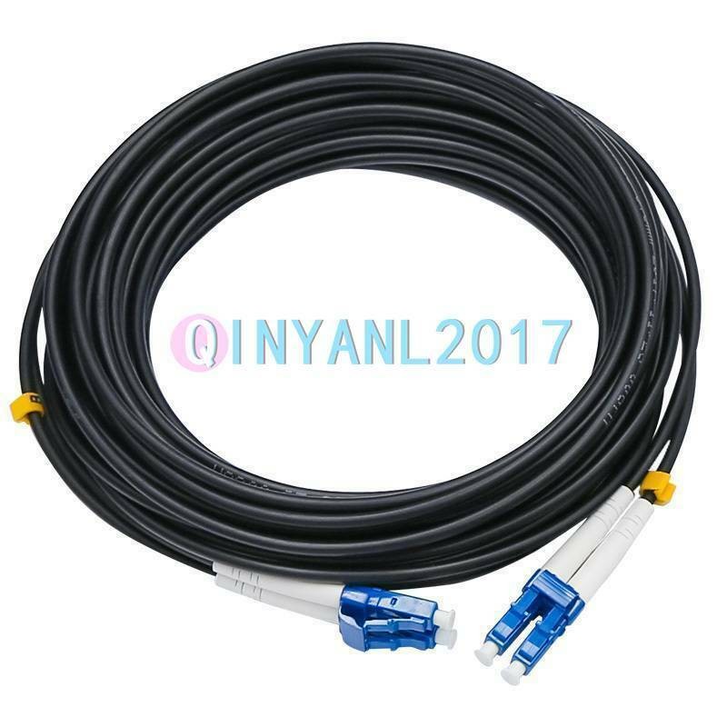 Black Armored Fiber Cable Duplex Fiber Optic Patch Cord 150M LC-LC UPC SM 9/125