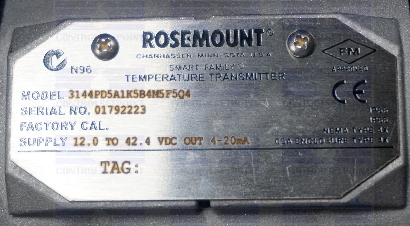 EMERSON ROSEMOUNT 3144PD5A1K5B4M5F5Q4 TEMP TRANS 3144 PD5 ID92223