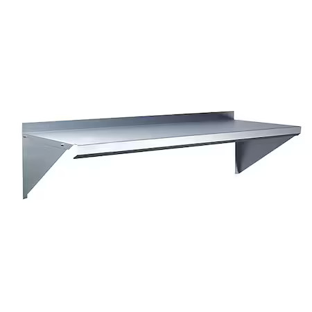 Steel Wall Shelf, 12″D X 60″W X 11-1/2″H, Silver, 2Hfy3