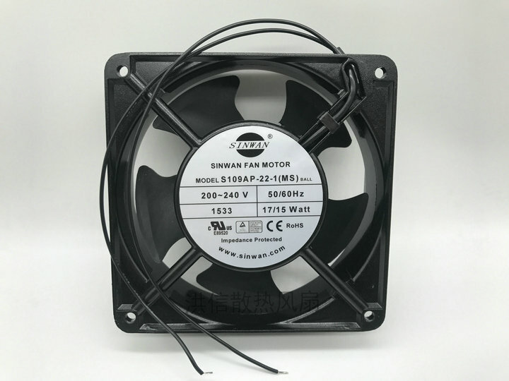 1 PCS SINWAN FAN MOTOR Fan S109AP-22-1 （MS）AC 200-240V 120*120*38MM 2 wire