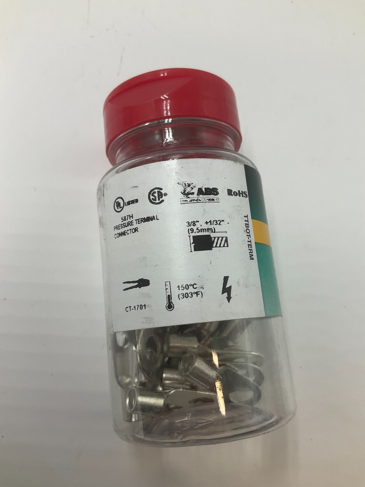 QTY 25 Panduit Ring Terminal P8-14R-Q Non-Insulated 1/4 Inch (M6)