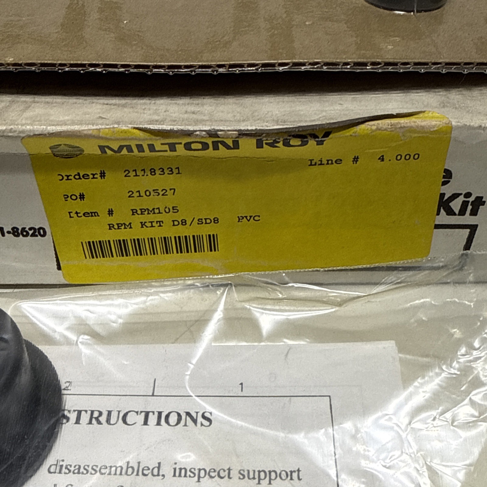 MILTON ROY RPM105 RPM KIT D8/SD8 PVC NSMP
