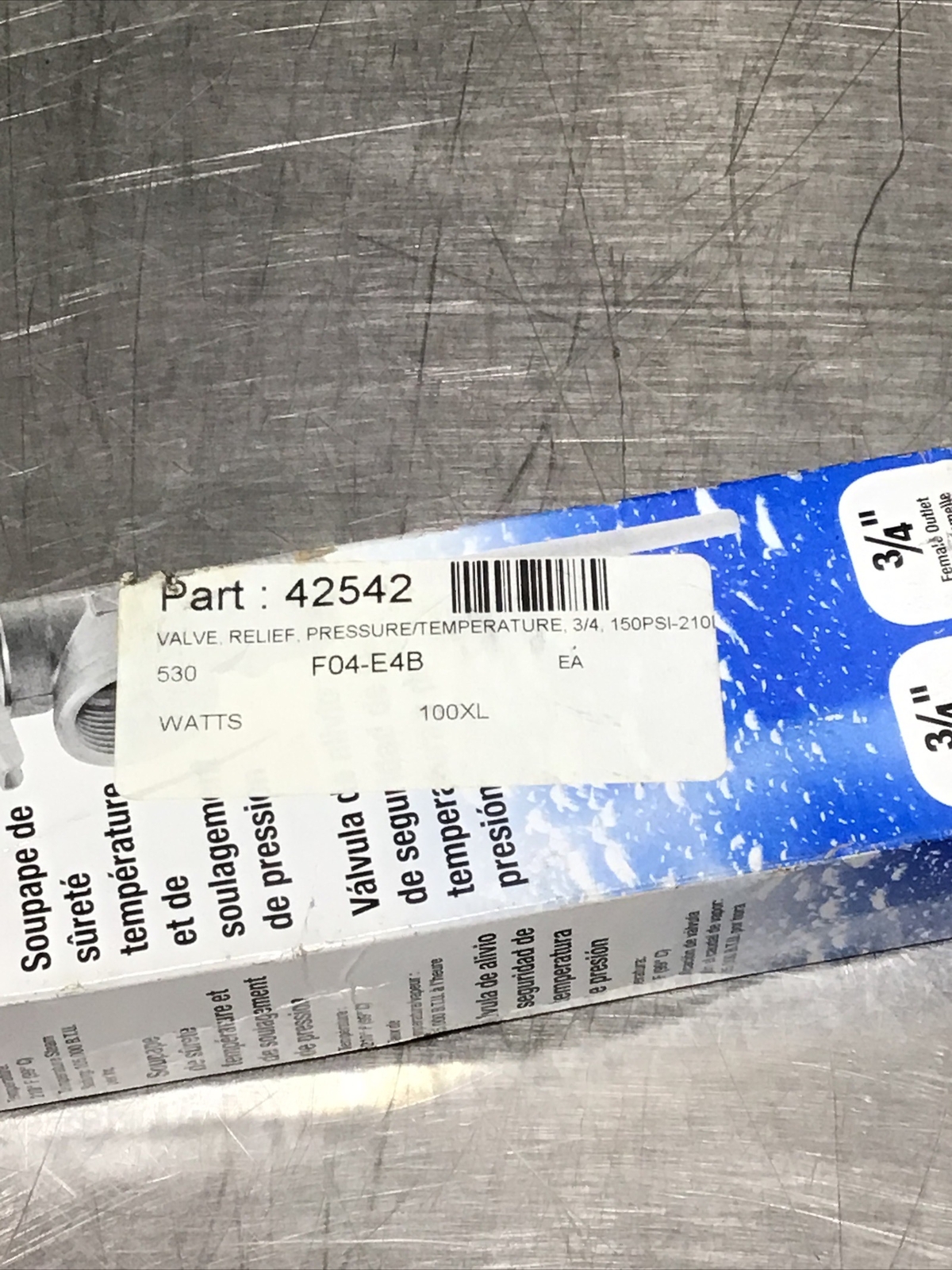 WATTS 4X563 100XL 150PSI 3/4″ Nos Surplus