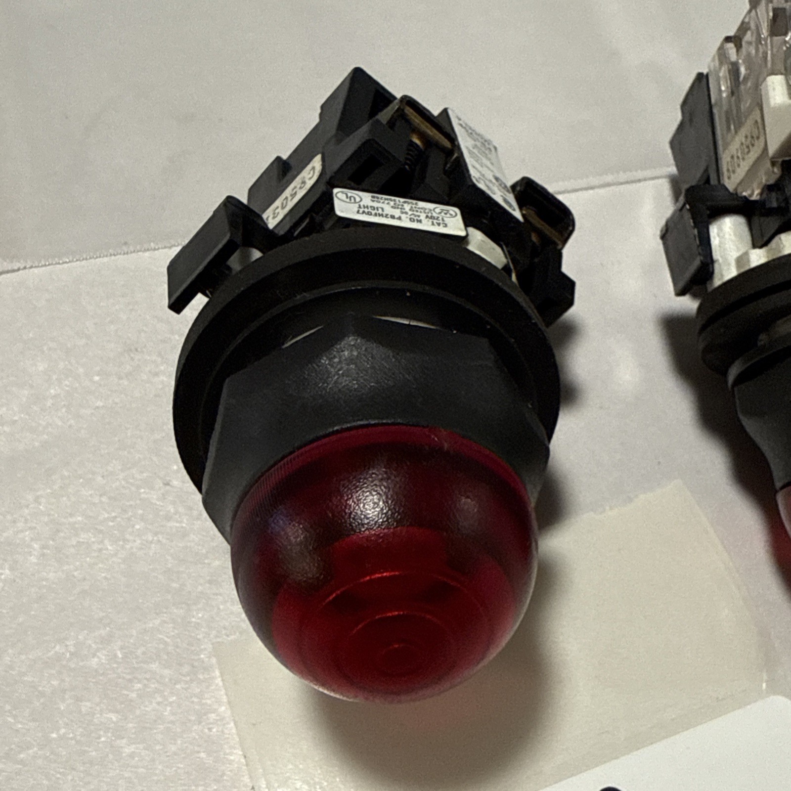 Lot of 2 Westinghouse PB2HF0V7 120V Red Pilot Lights PB1V0P 1 w/ PB1A Contact