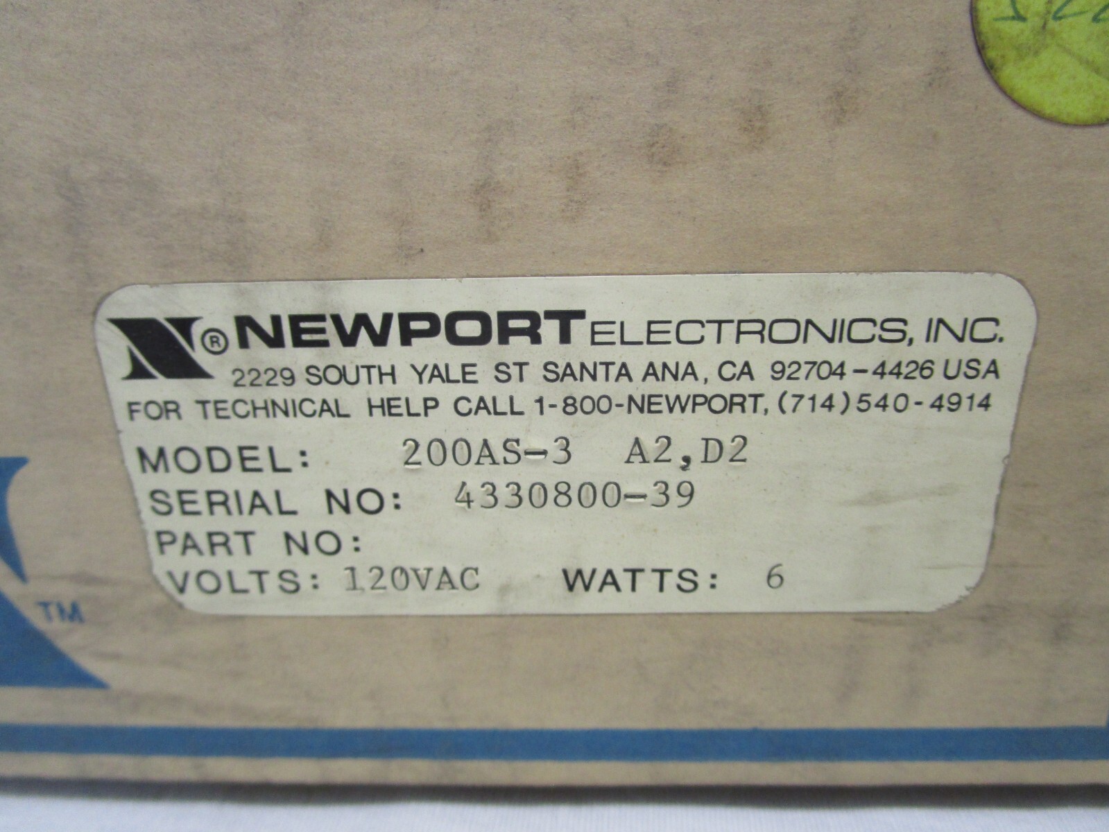 NEWPORT ELECTRONICS 200AS-3-A2-D2 DIGITAL VOLTMETER