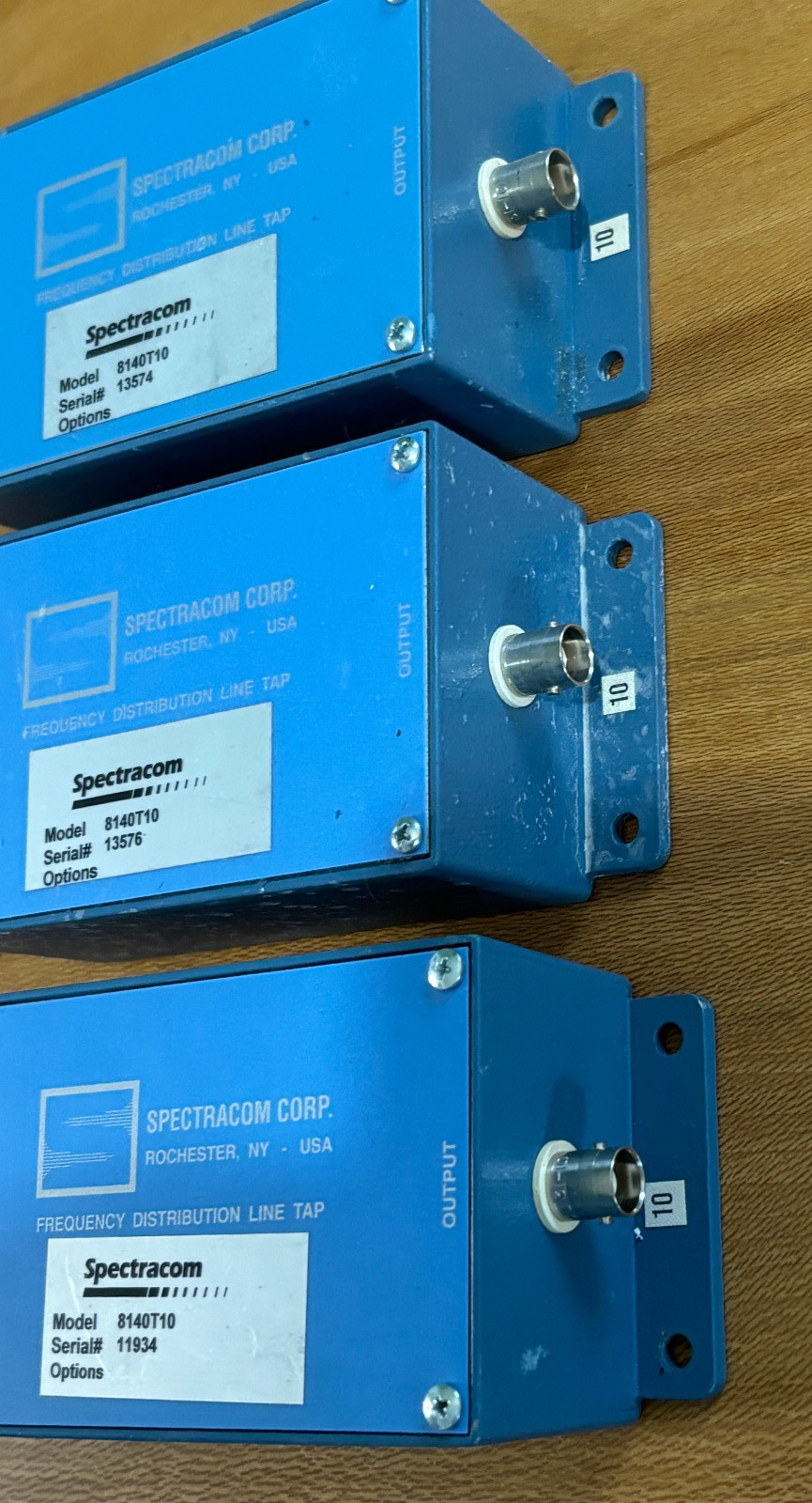 Lot of 3 Spectracom 8140T10 Frequency Distribution Line Tap Modules BNC