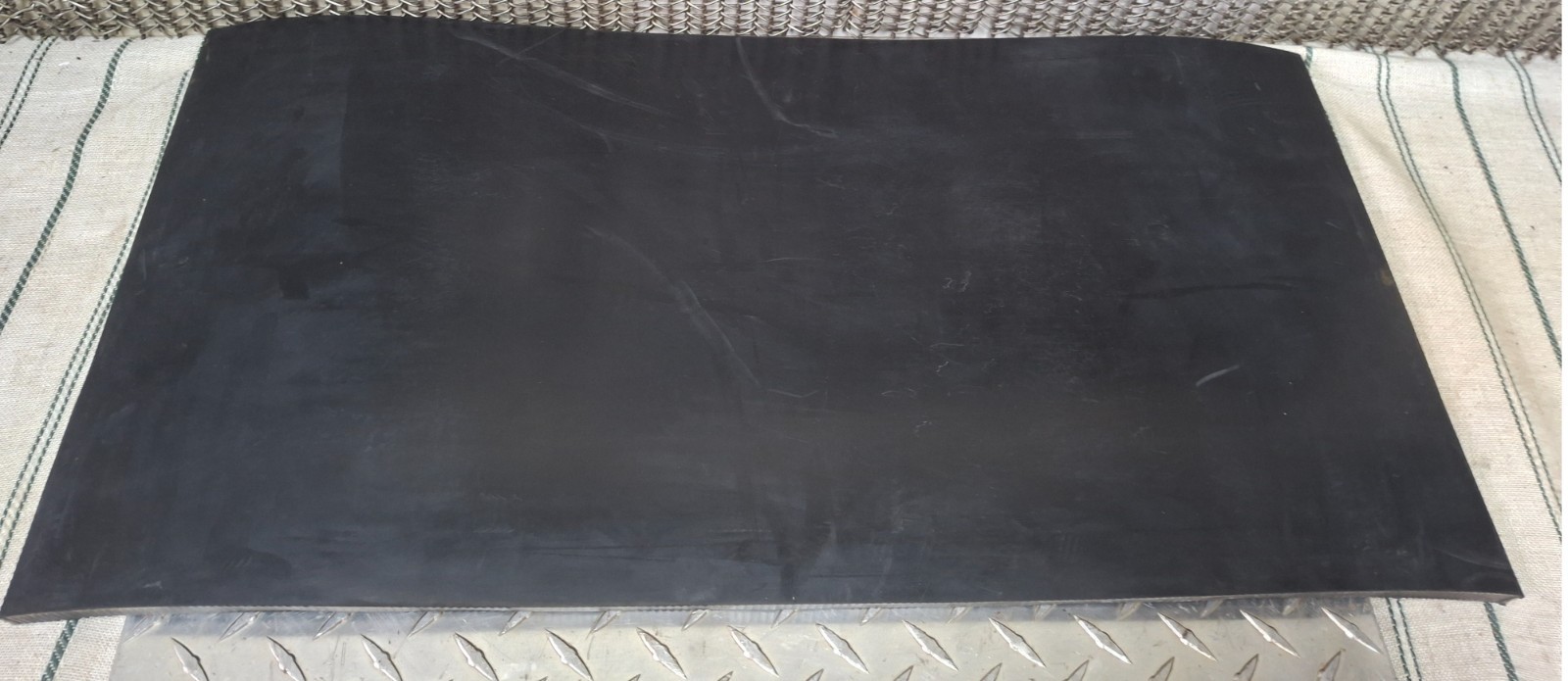 Heavy Rubber Sheet Matte Black Thick Rubber 24.5 x 12-1/8 x 1/2″