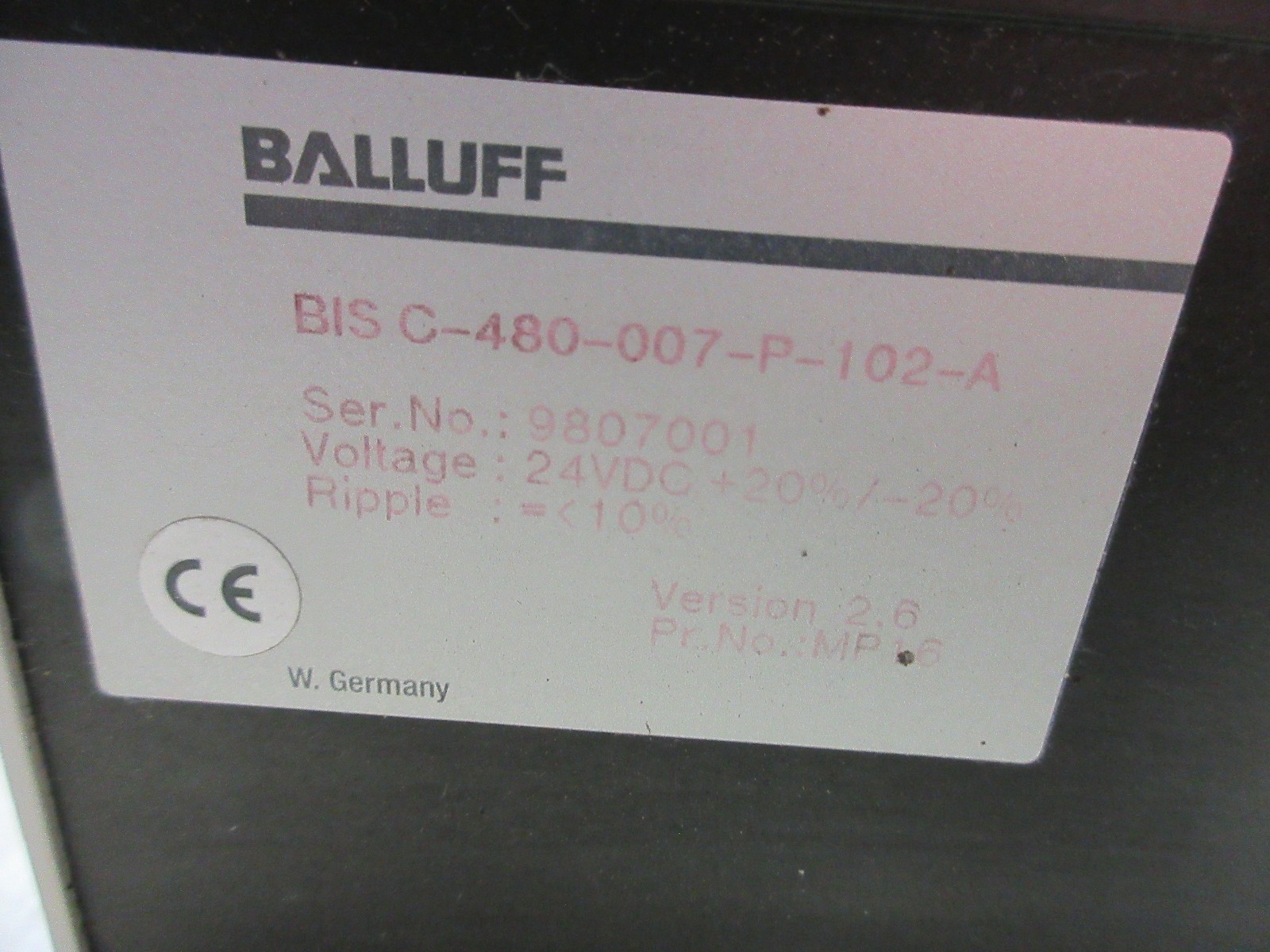 BALLUFF PROCESSOR UNIT BIS C BIS C-480-007-P-102-A MP16 24VDC