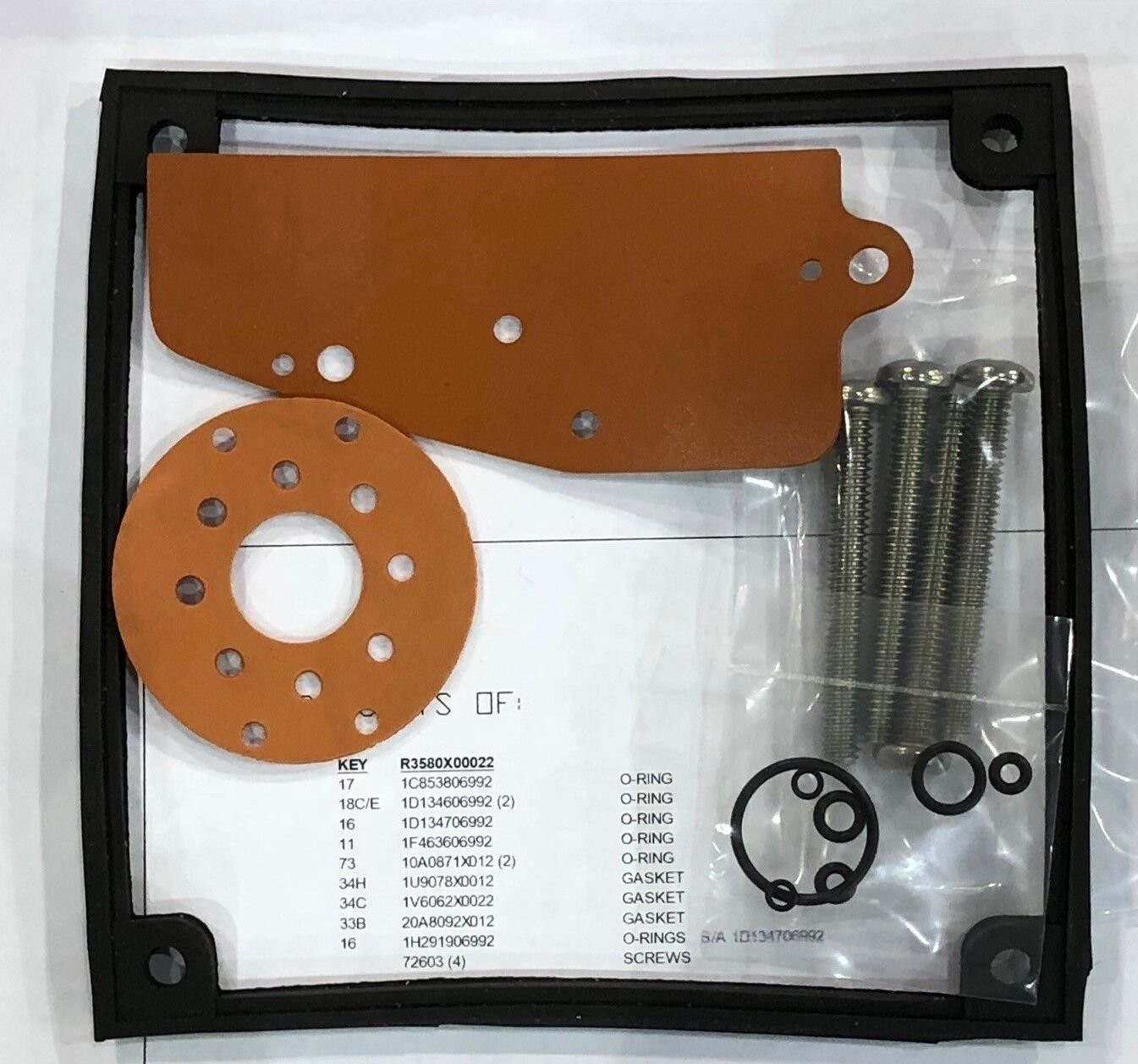 Fisher R3580X00022 REPAIR KIT (LESS RELAY), TYPE 3582, STD. TEMP.