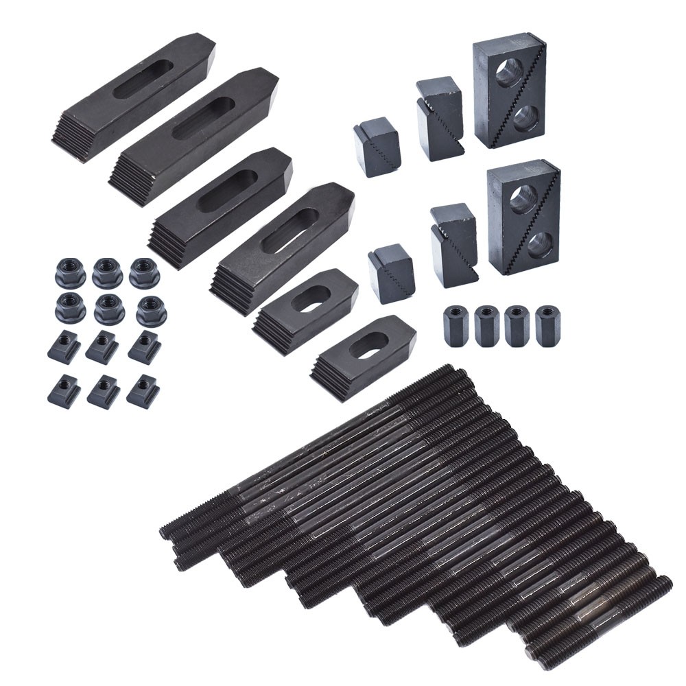 Pro-Series 7/16″ T-Slot 3/8-16 Clamping Kit Bridgeport Mill Set Up 58 Piece Set