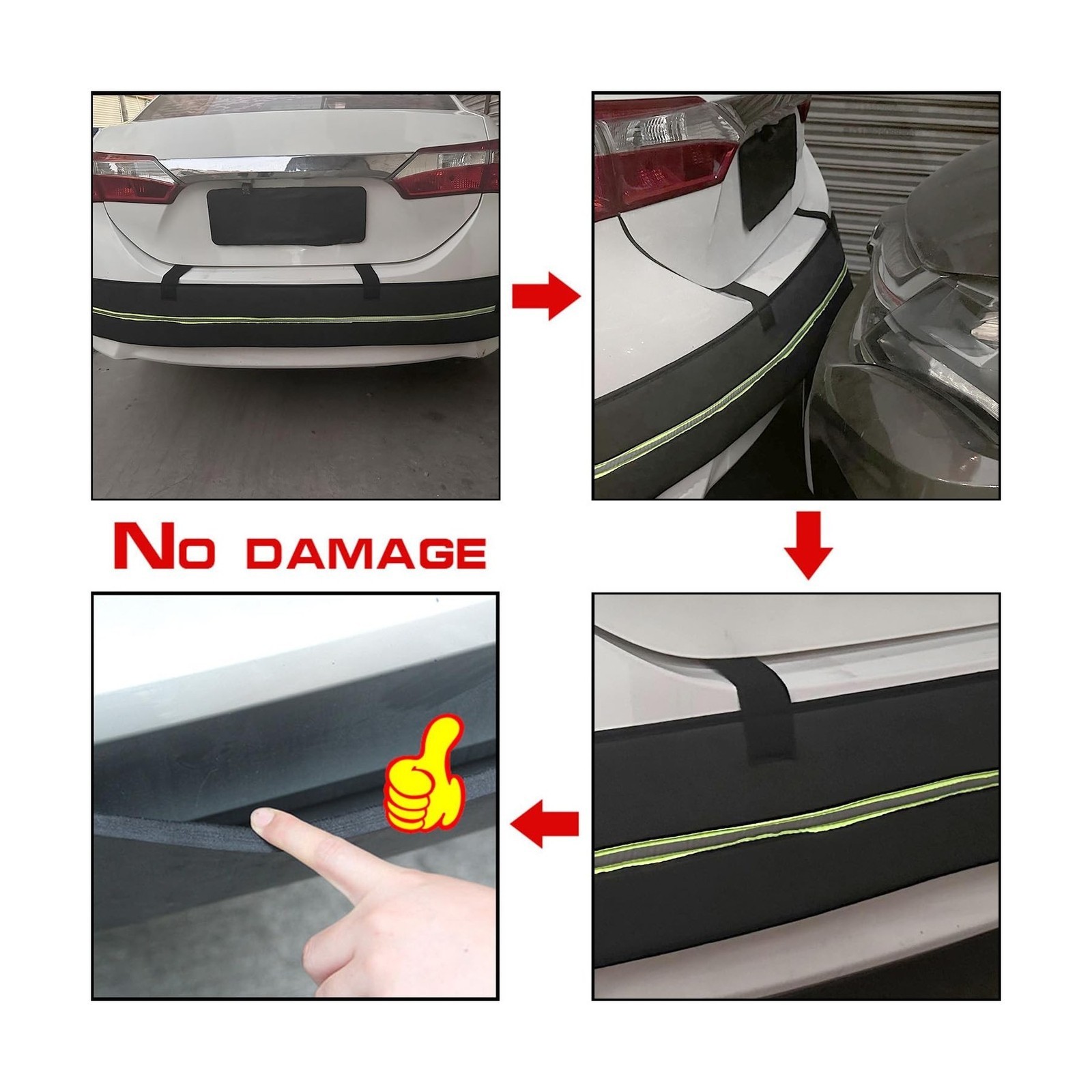 Rear Bumper Guard – 72x8x0.4in – w/ Safety Reflector – Fit For Car