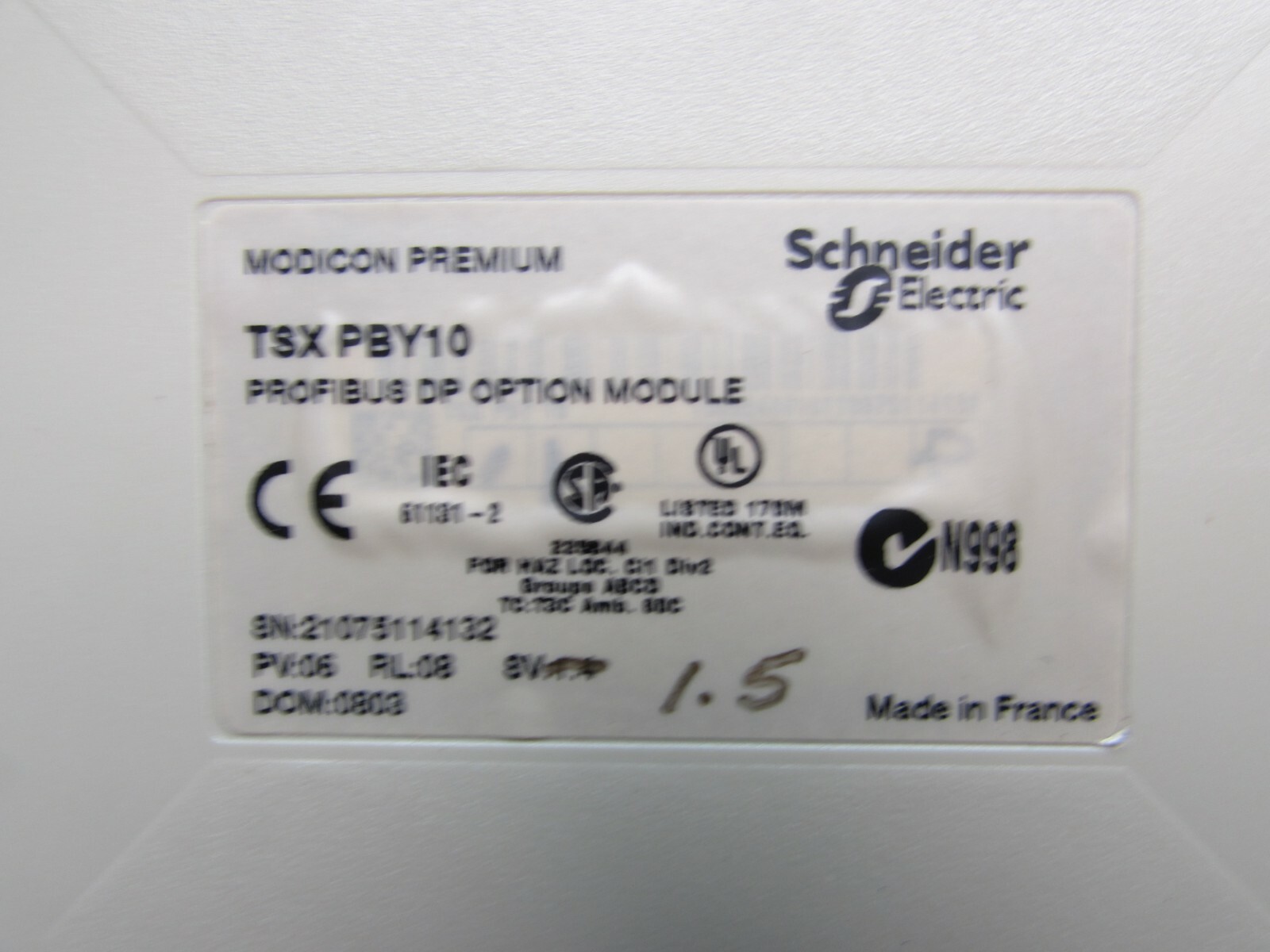 SCHNEIDER MODICON PREMIUM TSXPBY10 PROFIBUS DP OPTION MODULE W/467NHP81100 CABLE