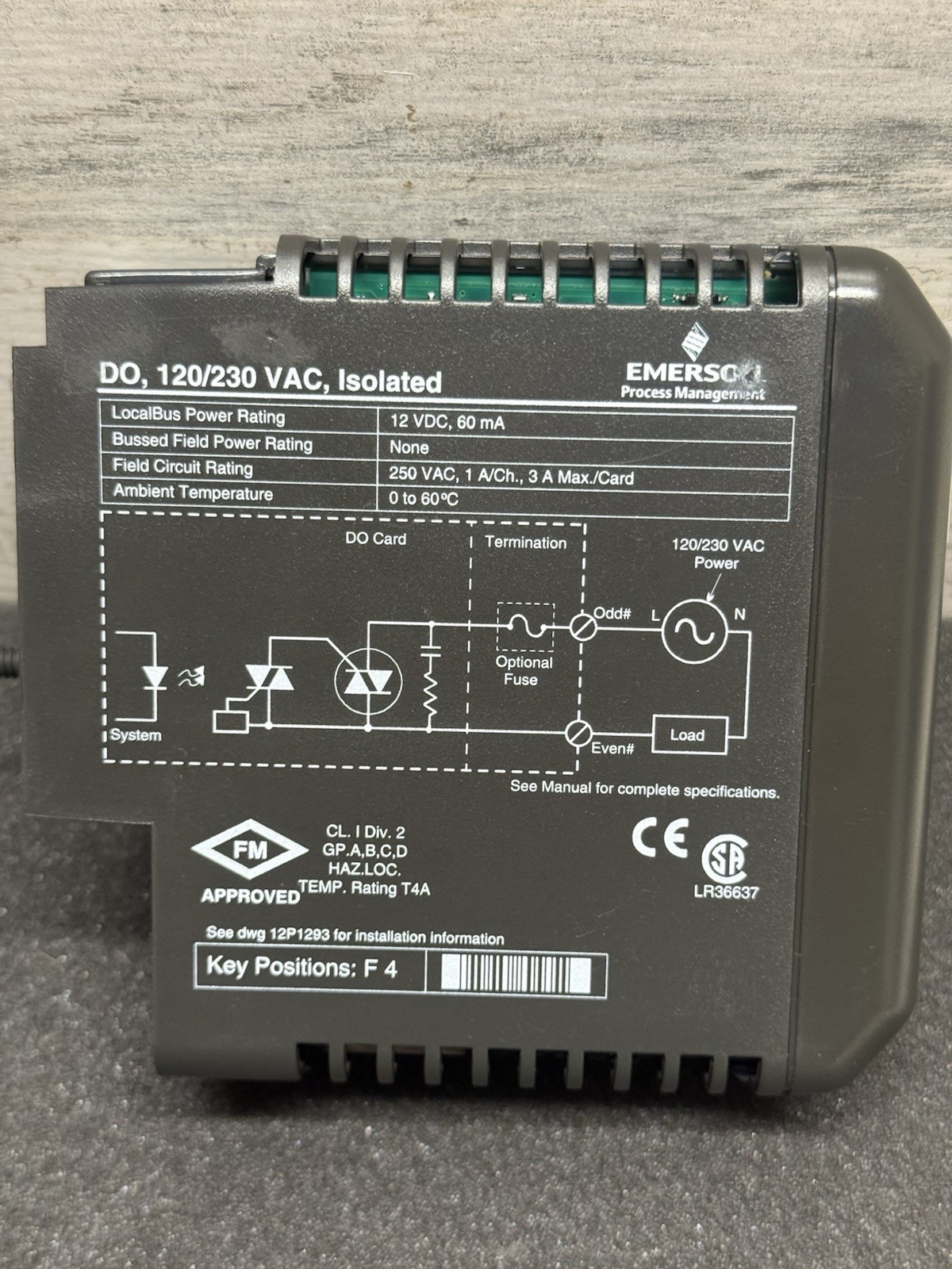 EMERSON DELTAV KJ3001X1-BH1 — 12P0558X152 Rev K 120/230VAC #4