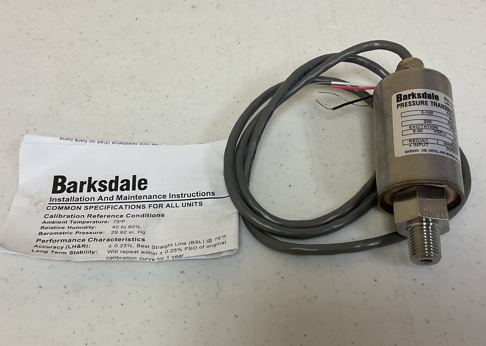 NEW, BARKSDALE 426H3-04 PRESSURE TRANSDUCER, 00-100 PSIG, FREE SHIPPING