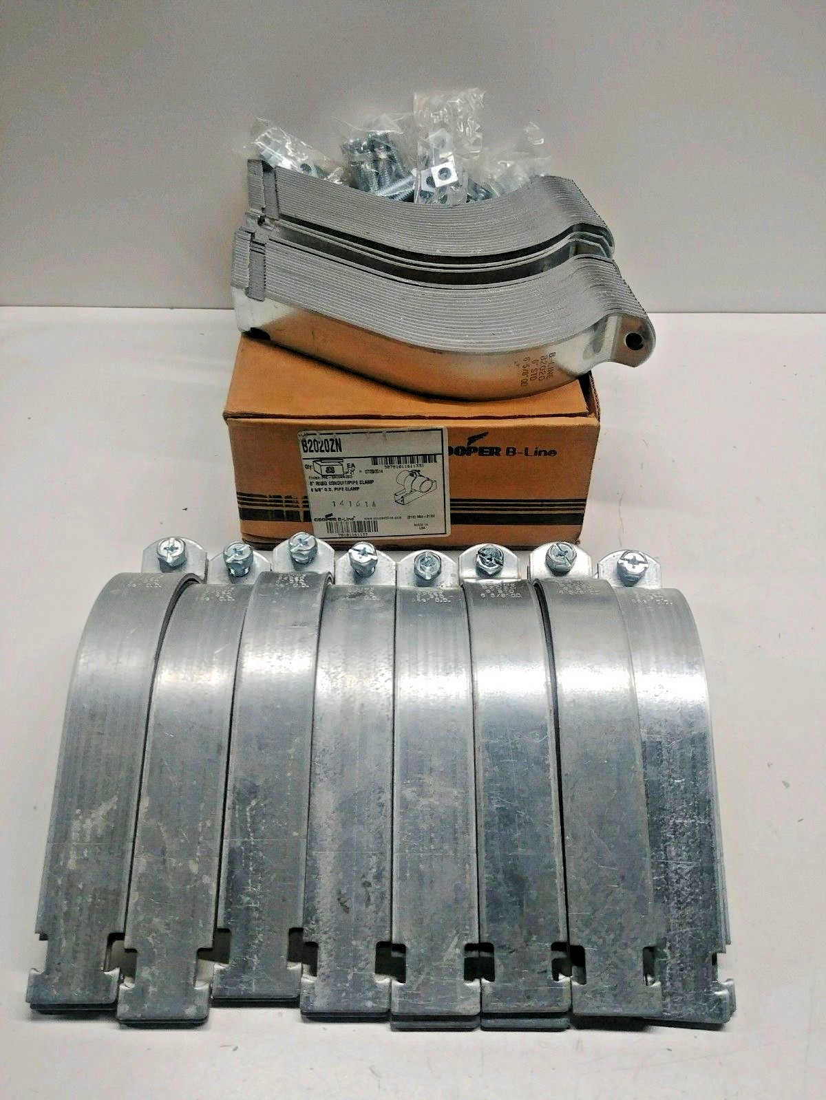 LOT OF (28) NEW OLD STOCK! B-LINE 6″ RIGID CONDUIT/PIPE CLAMPS B2020ZN