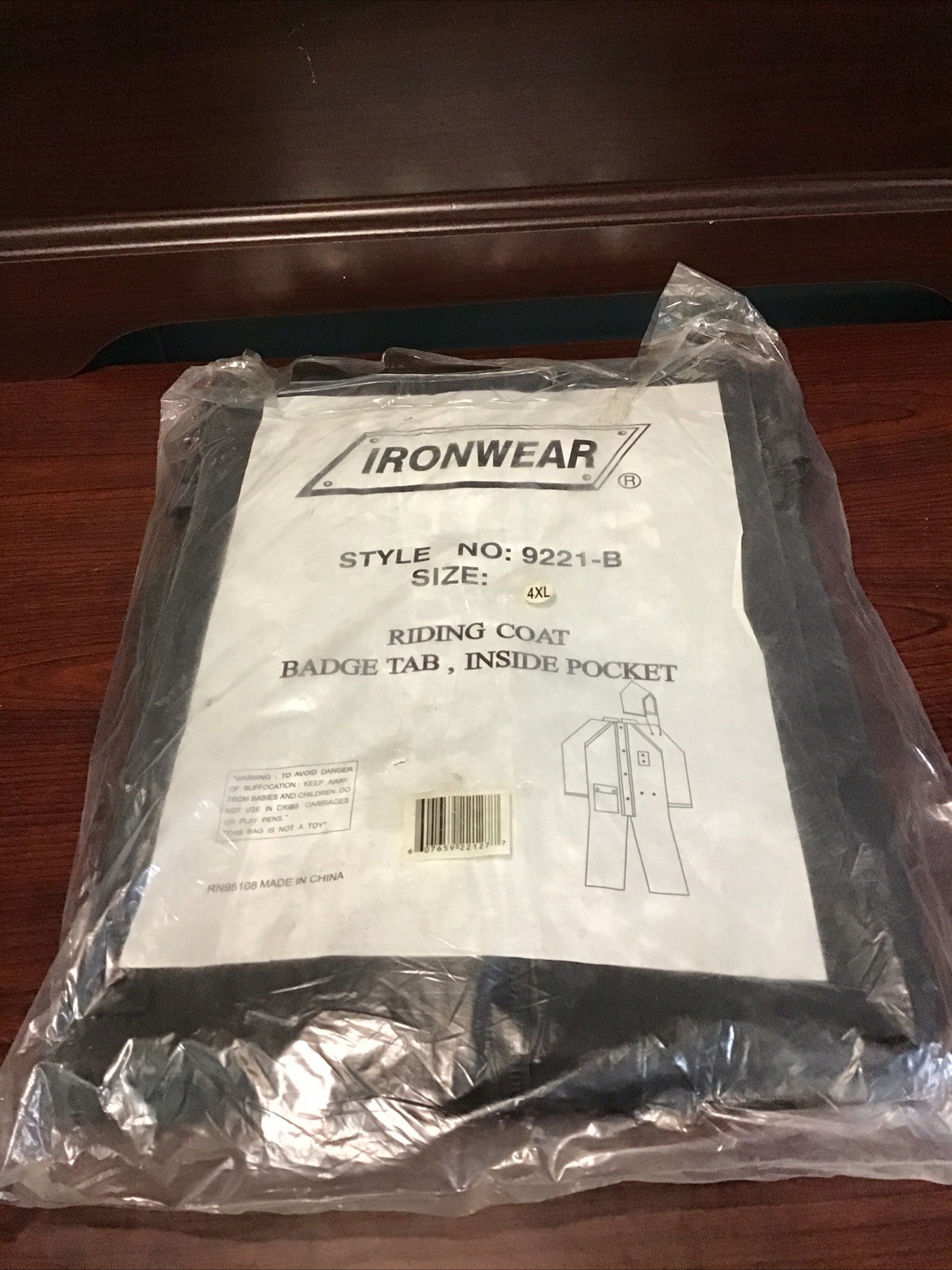 Ironwear, Coat Detachable Hood/packets Badge Pocket, Size4XL,#9221-B