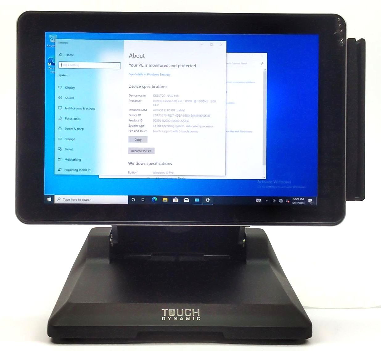 Touch Dynamic QK10J1900 POS System Touchscreen All-In-One Wireless QK10-JA3KMN3