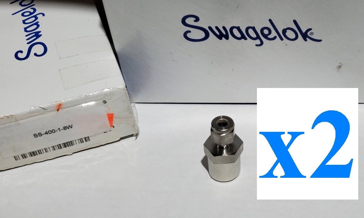 x2 NEW Swagelok SS-400-1-8W Fitting 1/4 in Tube OD x 1/2 in Male Pipe Weld 2pcs