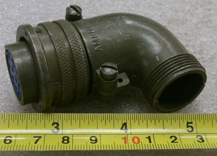 AMPHENOL 18-1S CIRCULAR CONNECTOR SOCKET 10-PIN w/ 90° Split Shell #289D