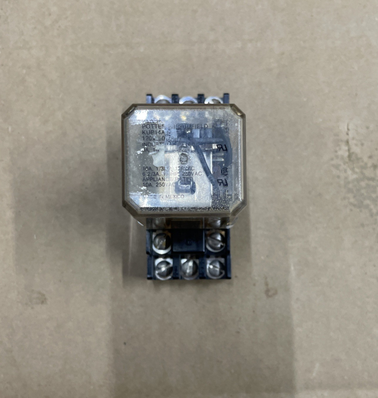 AMF POTTER BRUMFIELD, RELAY, KUP14A15, 10 A, 120 VAC, CUTSOM CONNECTOR SEE PICS