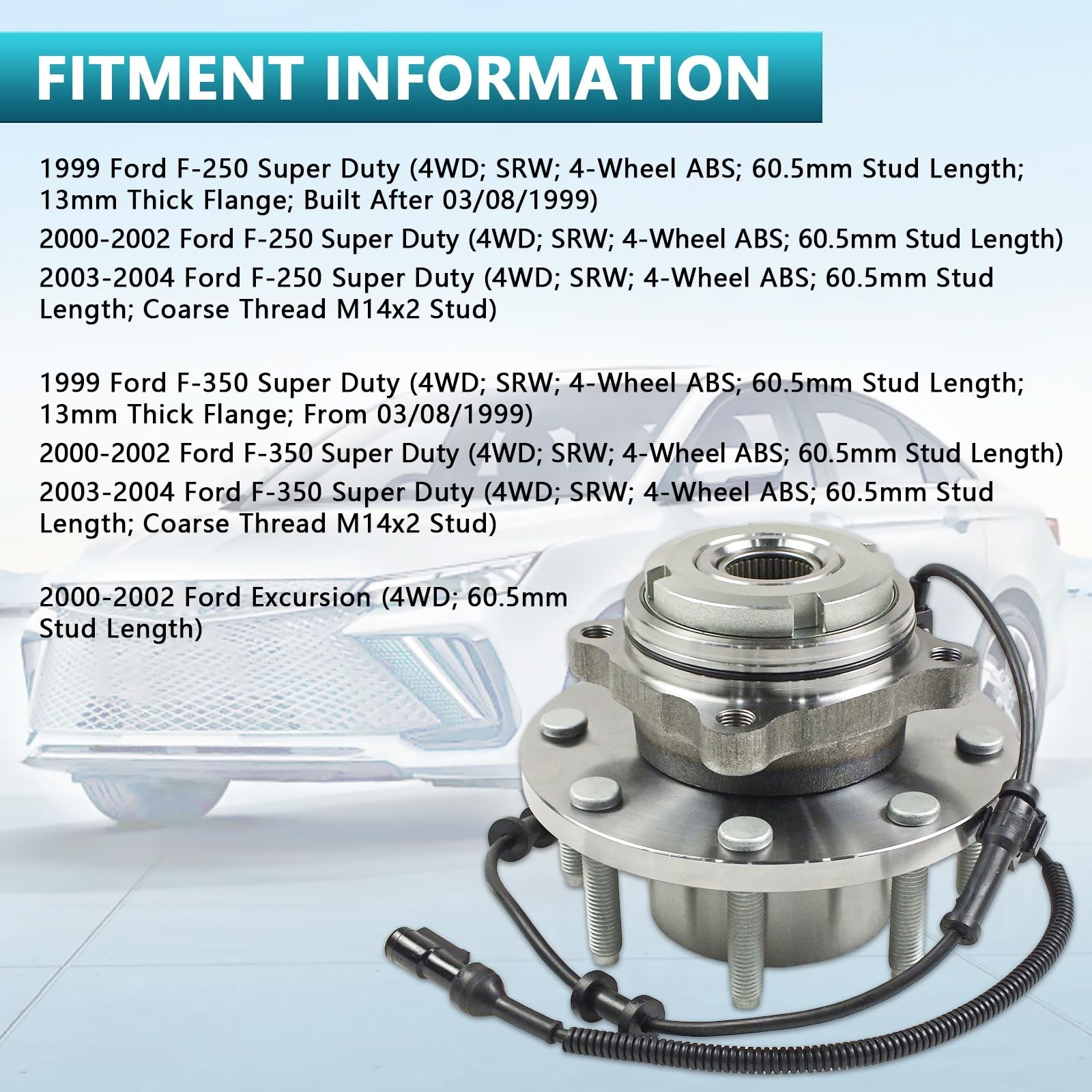 515020 Front Wheel Bearing Hub Assembly for Ford F-250 F-350 Super Duty 1999 …