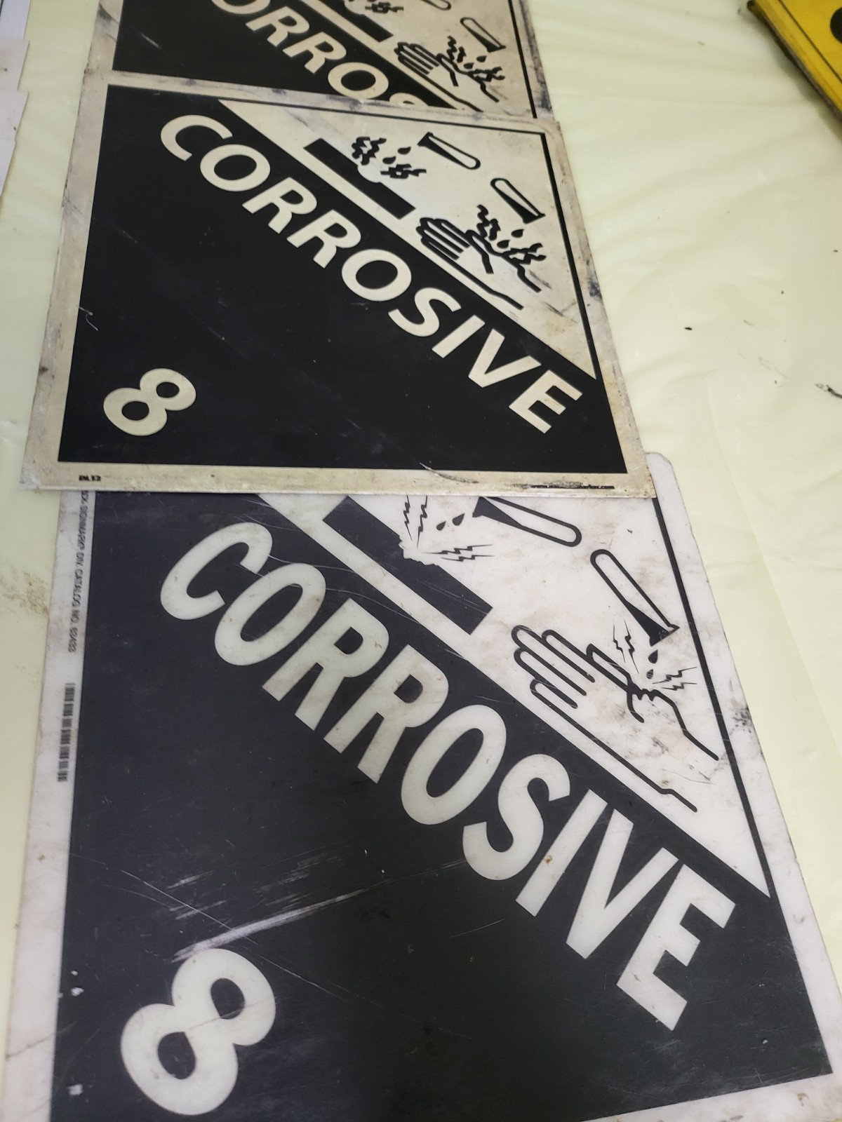 13 Hazardous Material WORDED Placard Class 8 Corrosive NMC BRADY LabelMaster P