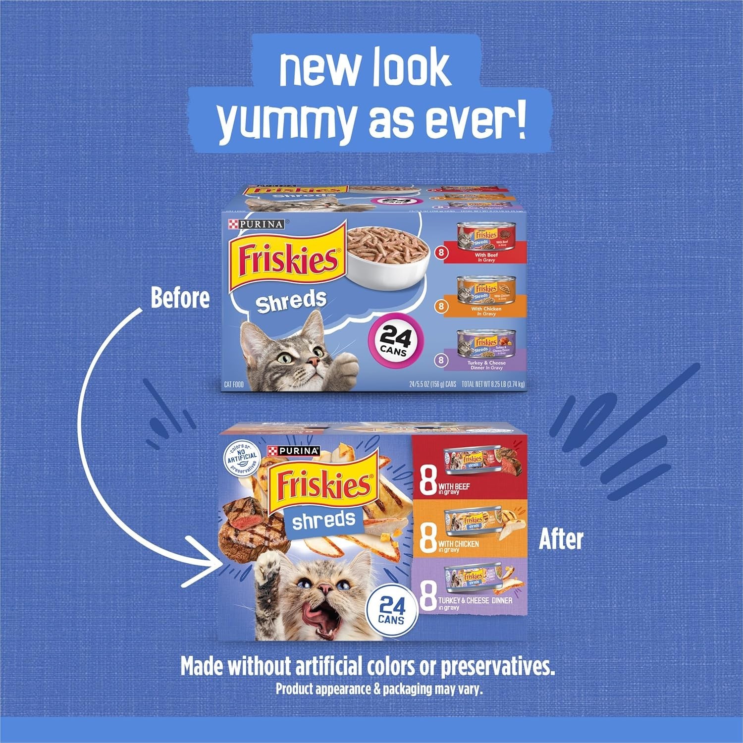 Friskies® Shreds Adult Cat Wet Food – Variety Pack, 5.5 Oz, Pack of 48