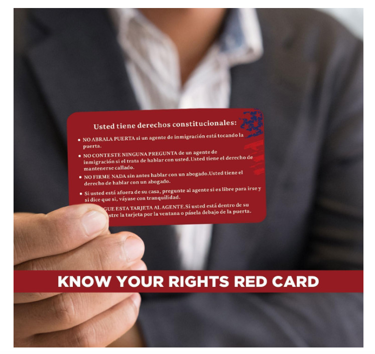 20-Pack Immigration Rights Red Cards – Bilingual Legal Reminder Cards