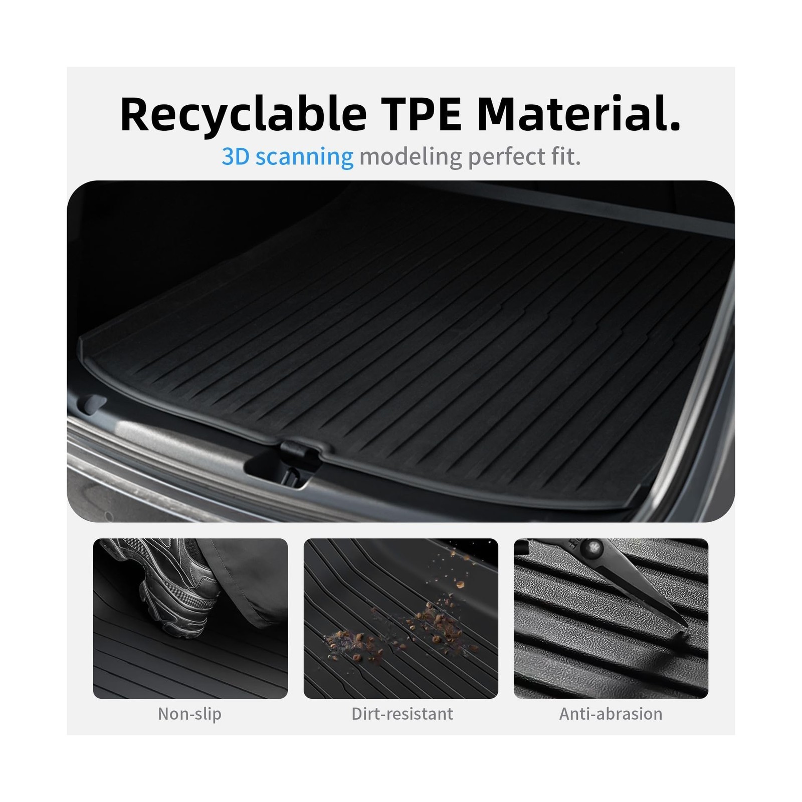 All Weather Cargo Liners for New 2025 2026 Tesla Model Y Juniper Trunk Mat wi…