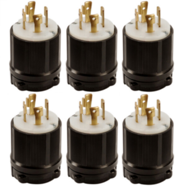 NEMA L17-30 Grounding Locking Plug, 30A 600V AC, 3 Pole 4 Wire, cUL Listed
