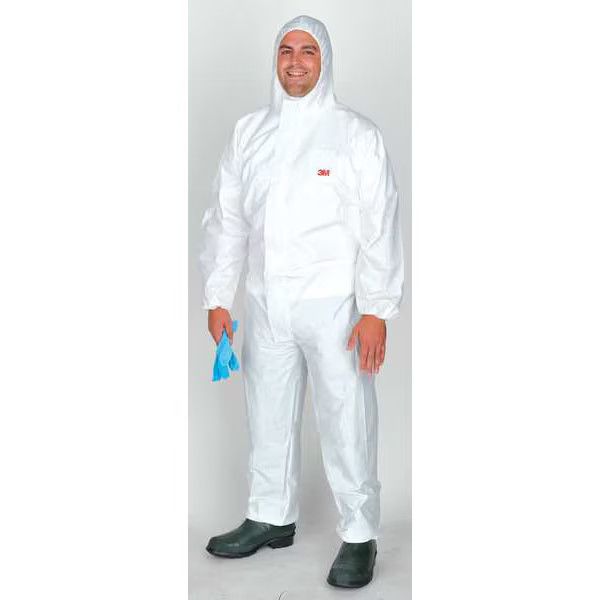 3m Hooded Disposable Coveralls, 2XL, White, Microporous Laminate 4510-XXL 3m